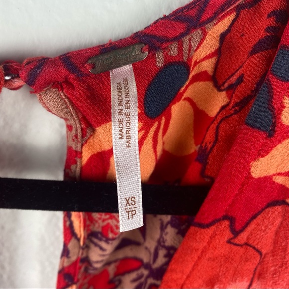 Free People Flowy Red Floral XS Tank Top - Picture 9 of 13